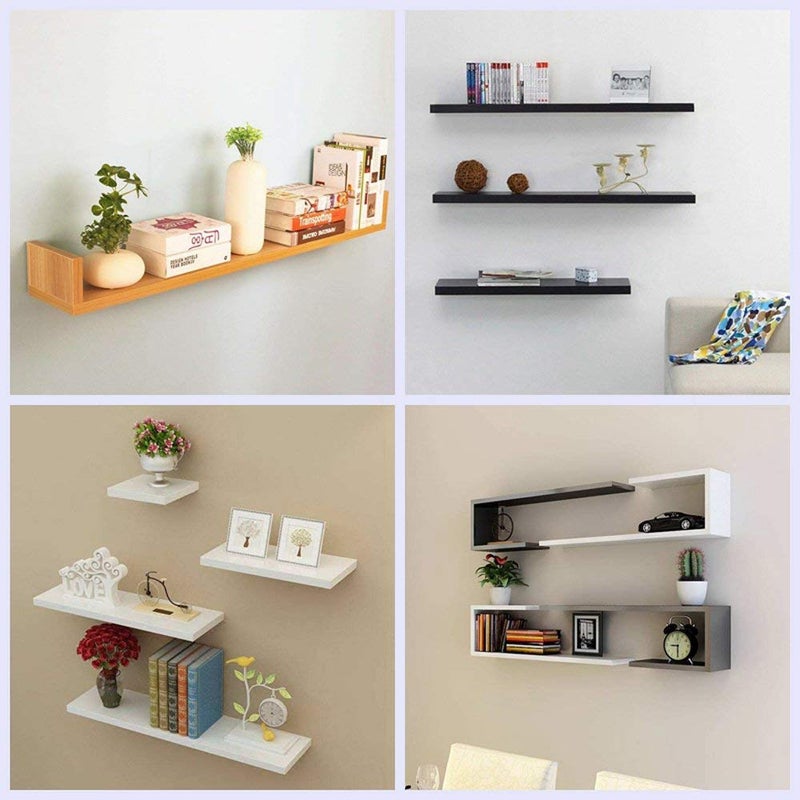 SpzcdZa 4pcs 5 inch Floating Shelf Invisible Support Bracket,Hidden Shelf Support Brackets Hardened Concealed Floating Shelf Blind Wall Shelf Floating Shelf Metal Brackets - Image 4